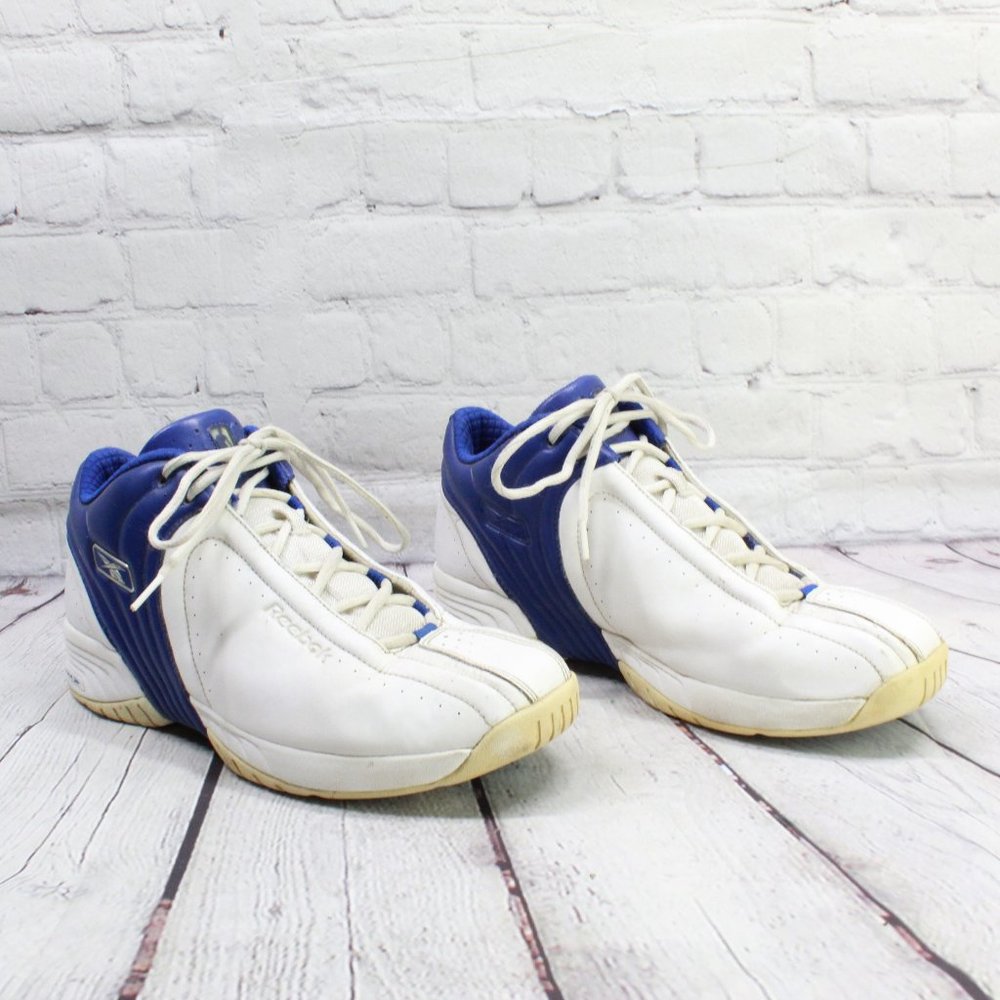 Reebok RB 306 FLU 4-95011 White Blue Faux Leather Basketball Shoes 10.5 - Picture 3 of 9